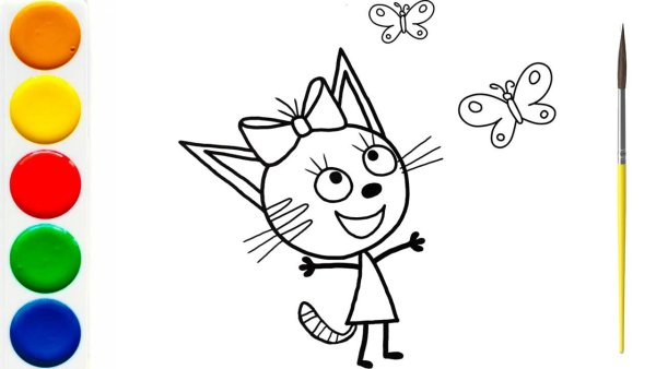 Карамелька 3 кота раскраска