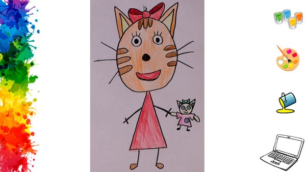 Рисуем Карамелька три кота карандаш