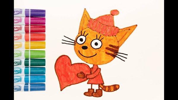 Карамелька 3 кота простой рисунок