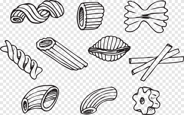 Макароны контурный рисунок