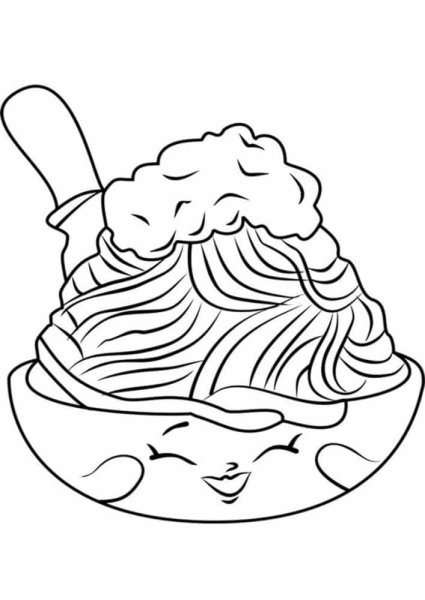 Pasta with Meatballs раскраска