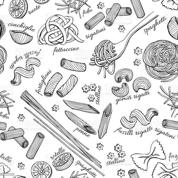 Раскраска макароны