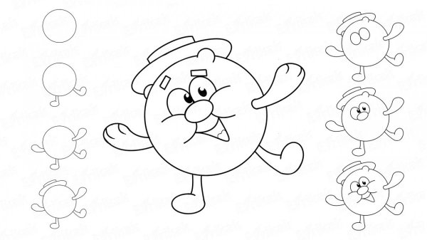 Рисунки для срисовки лёгкие Смешарики