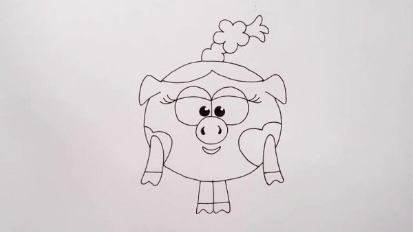 Нюша из смешариков для срисовки