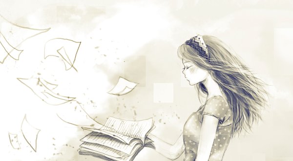 Девушка с книгой арт