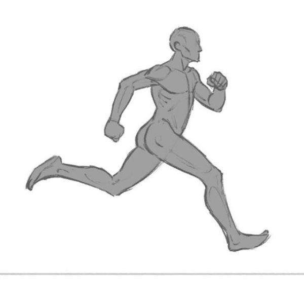 Человек бежит референс сбоку