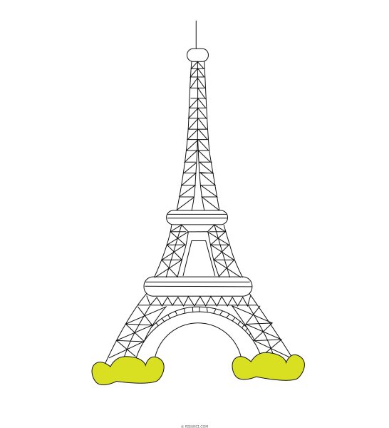 Рисунок Эйфелевой башни карандашом