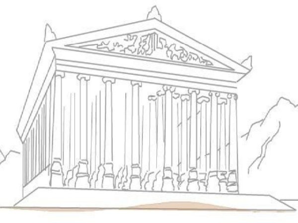 Древнегреческий храм Парфенон раскраска