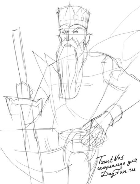 Кощей Бессмертный рисунок карандашом