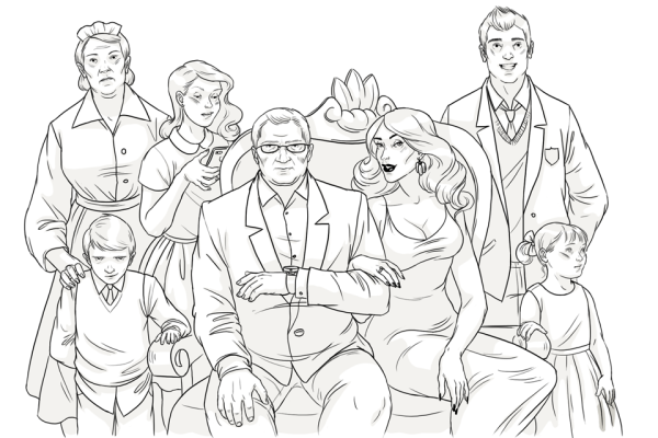 Семья папа мама сестра и я рисунок