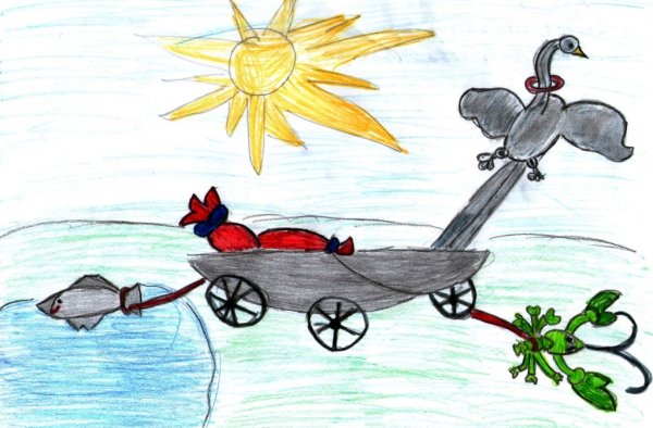 Раскраска лебедь щука