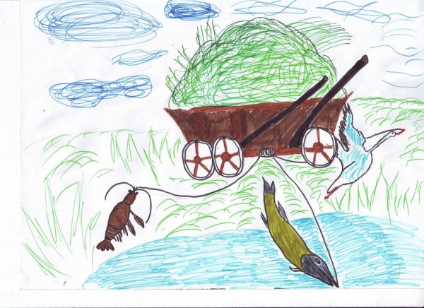 Рисунок к басне Крылова обоз карандашом для срисовки