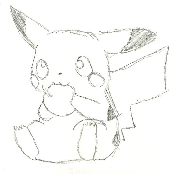 Пикачу карандашом