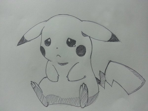 Пикачу карандашом