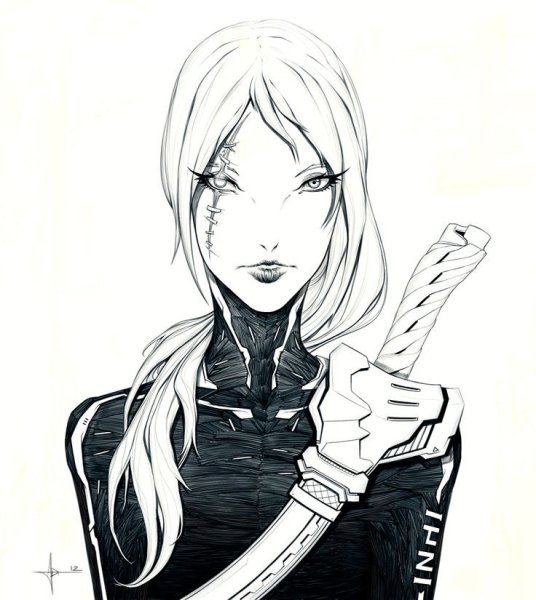 Девушка киборг эскиз