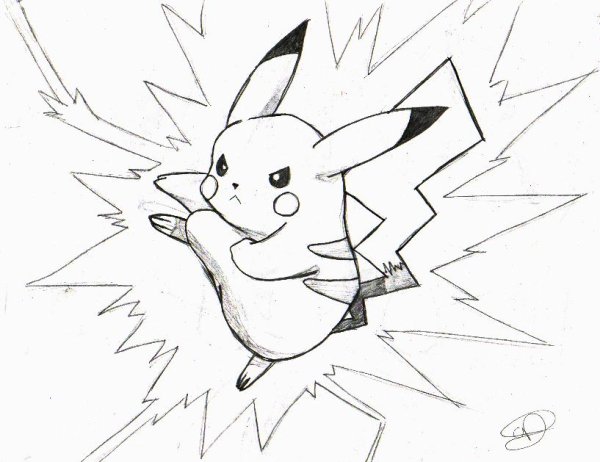 Покемон Пикачу рисунок карандашом
