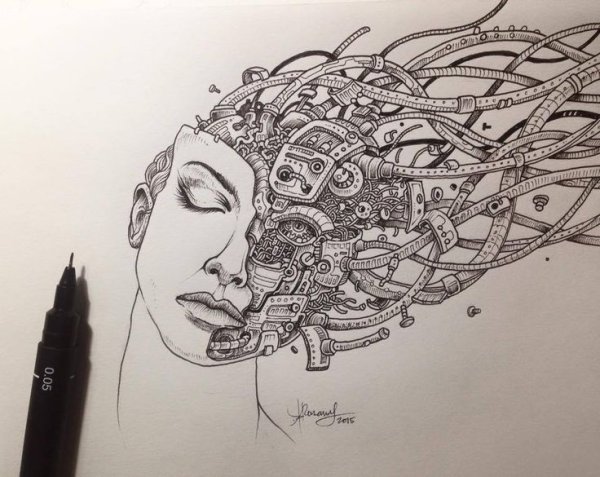 Киборг карандашом