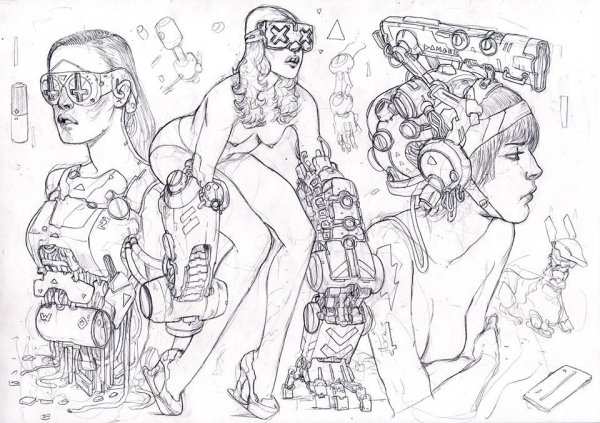 Киберпанк скетч