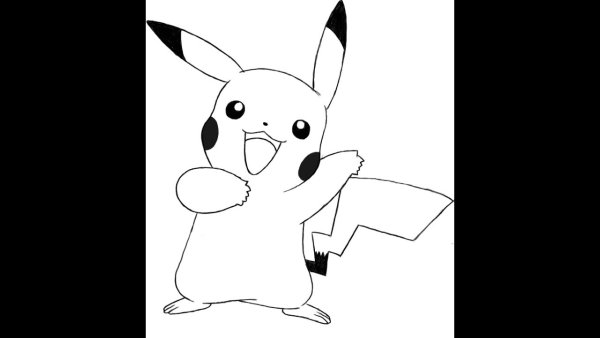 Рисунок Пикачу карандашом в пол тела