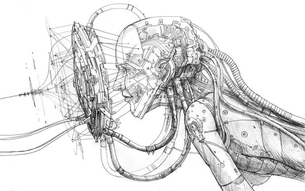Киберпанк карандашом для срисовки