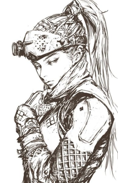 Киберпанк девушка эскиз