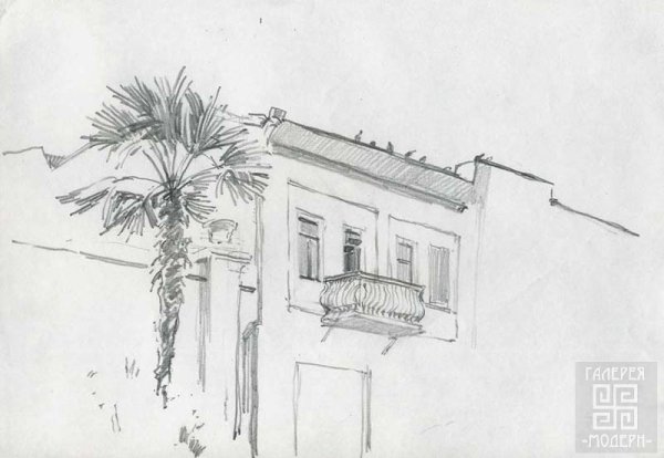 Улицы Ялты набросок