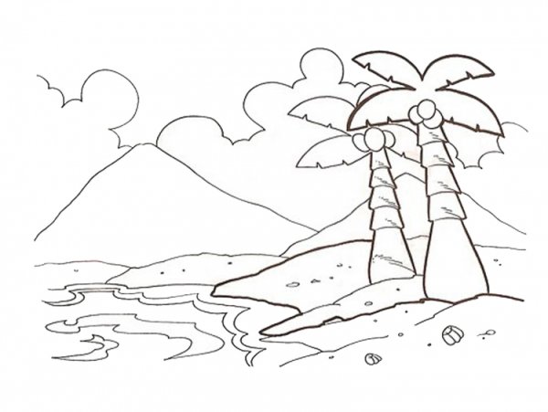 Раскраска пейзаж