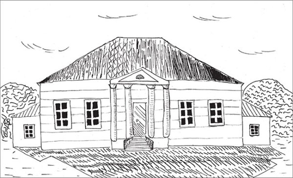 Эскиз русской усадьбы