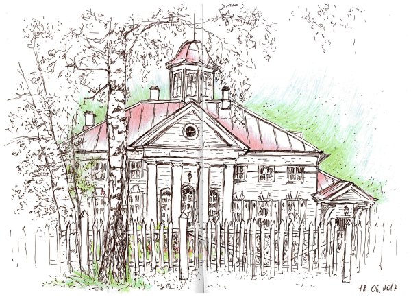 Деревенский домик эскиз