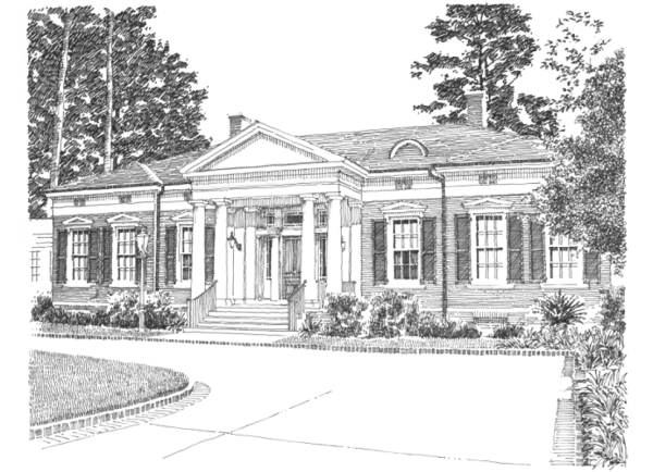 Эскиз здания в стиле классицизм