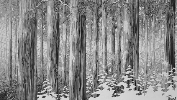 Рисованный лес