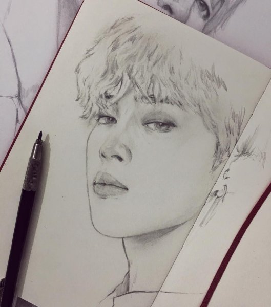 BTS Jimin карандашом