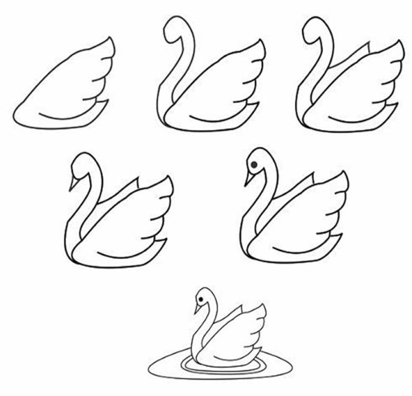 Большой лебедь срисовать