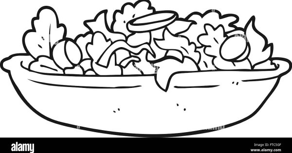 Раскраска овощной салат в тарелке