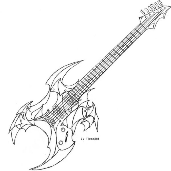 Гитара раскраска