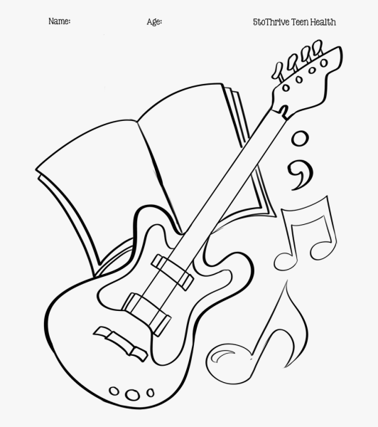 Рисунок гитары для срисовки