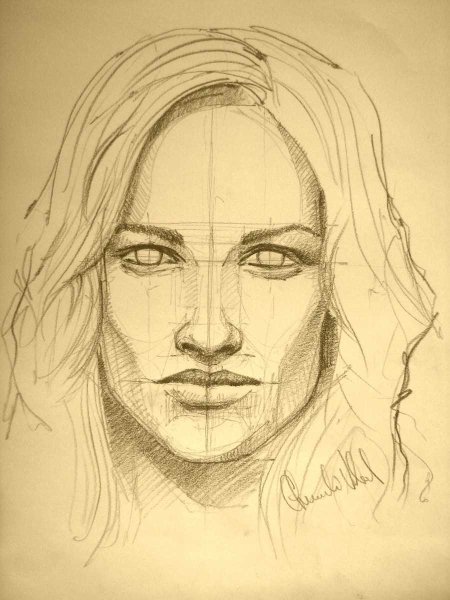 Лицо человека карандашом