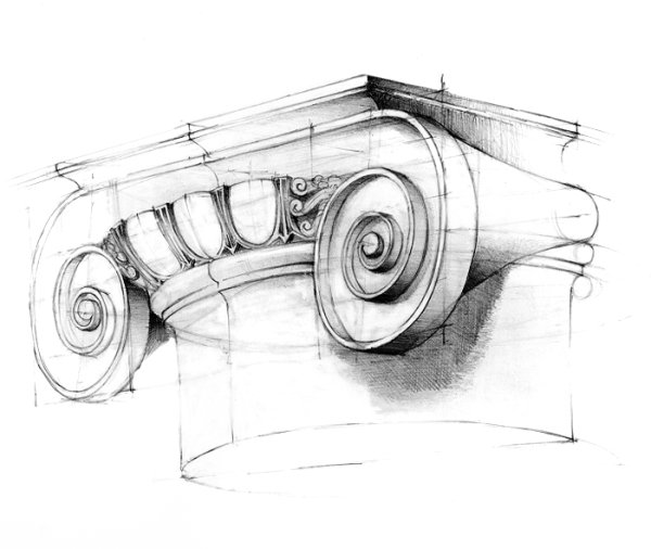 Ионическая Капитель построение