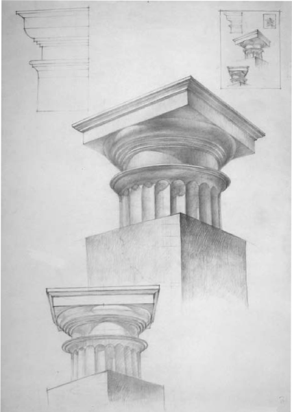 Капитель Ионического ордера построение