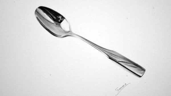 Деревянная ложка карандашом