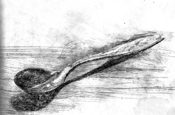 Столовые приборы карандашом