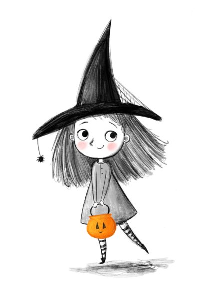 Ведьма рисунок карандашом