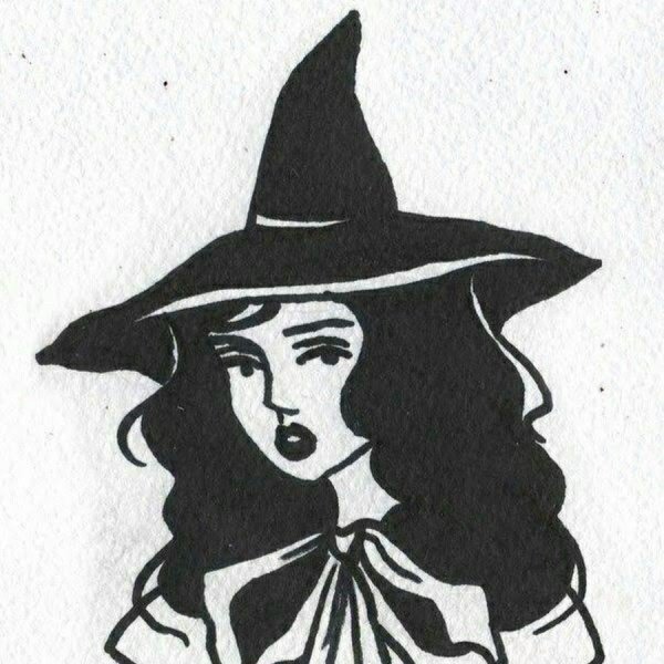 Ведьма рисунок карандашом