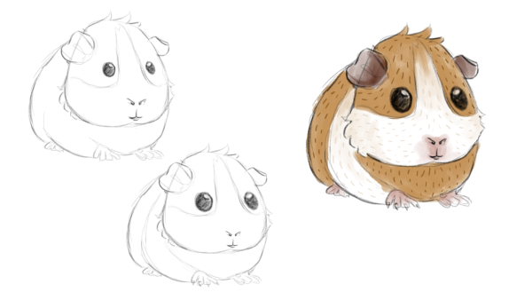 Хомяк рисунок карандашом