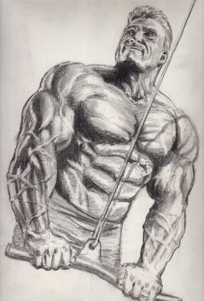 Культуристы карандашом