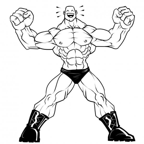 Губка Боб силач раскраска