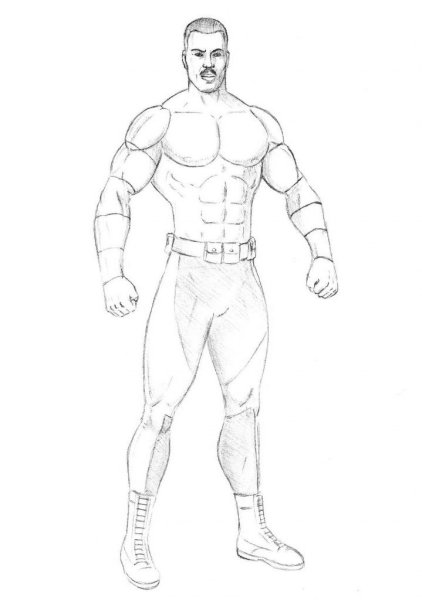 Нарисовать сильного человека