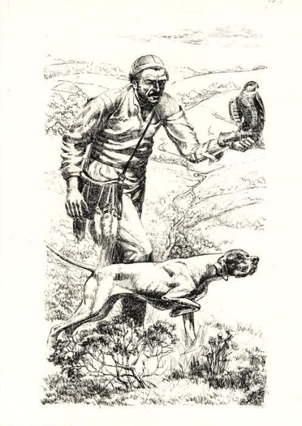 Гравюра на охотничью тематику