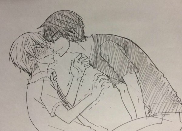 Аниме яой карандашом