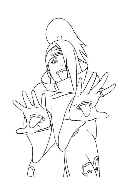 Раскраски аниме Наруто Дейдара